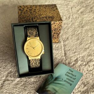 Komono Gold and Leopard print Watch, NIB